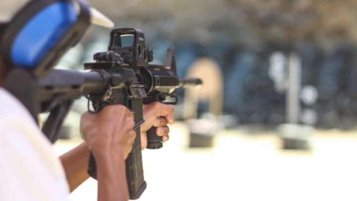 Security personnel shooting course